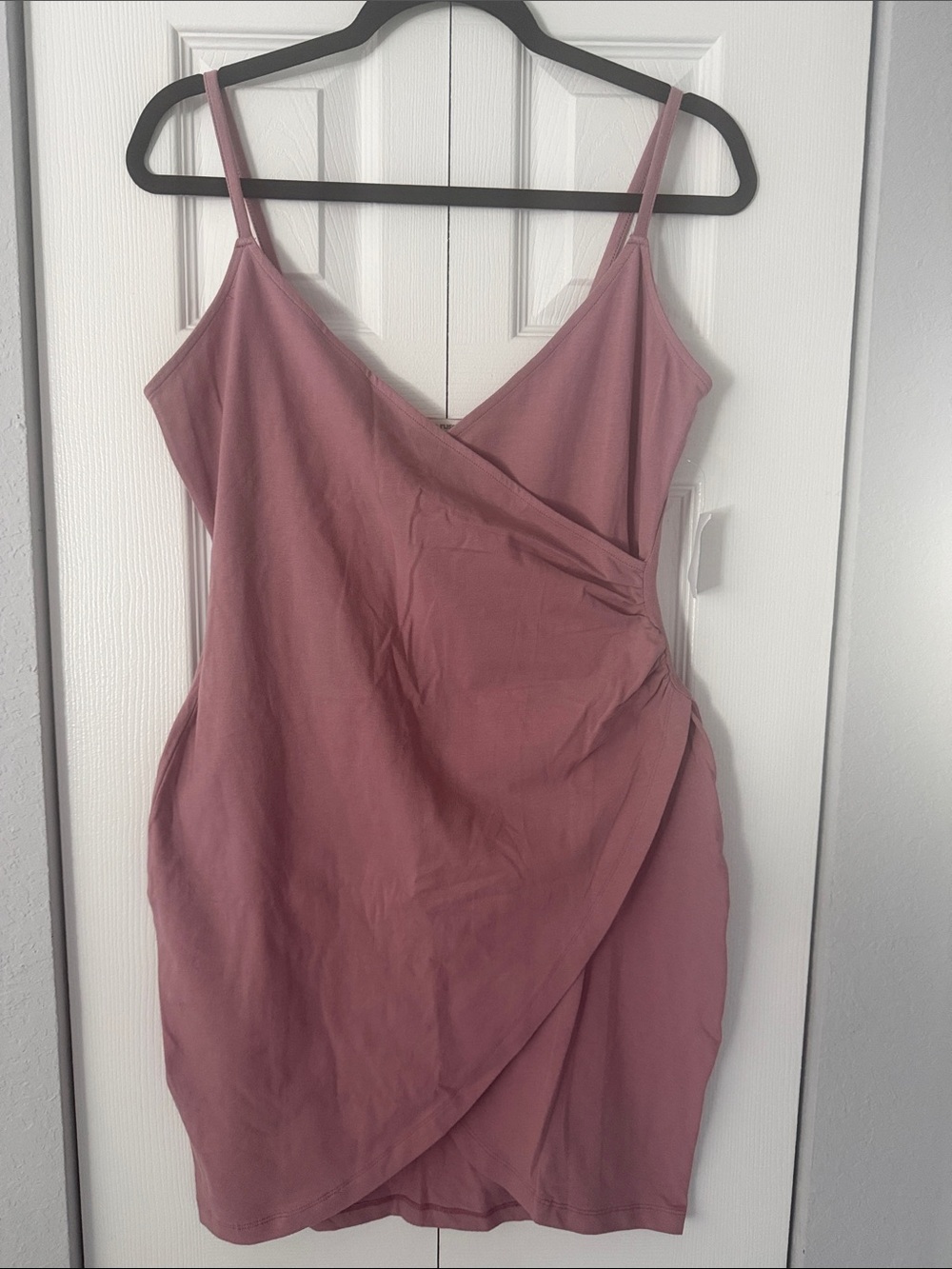Charlotte Russe Mauve Spaghetti Strap Wrap Mini Dress